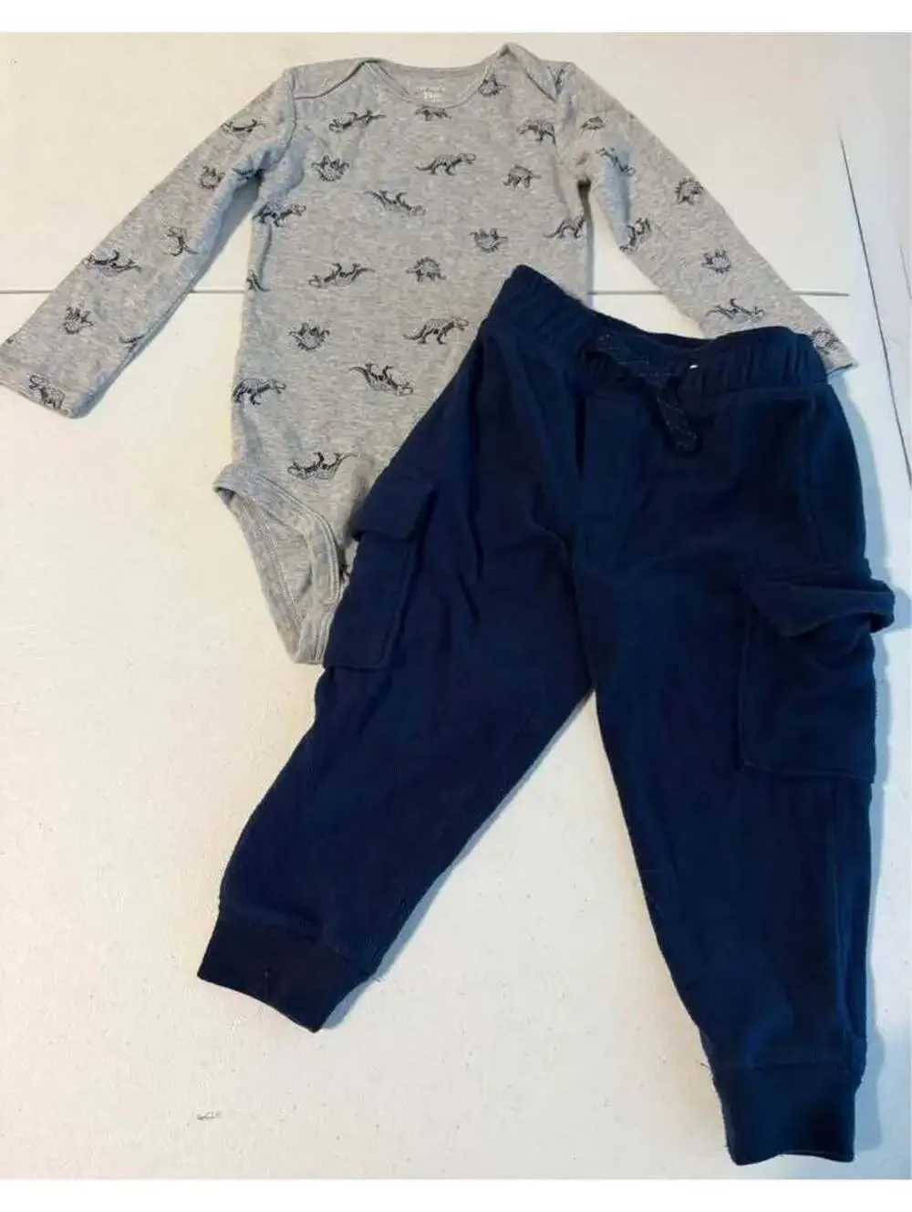 Carter's 24M Dinosaur Bodysuit & Garanimals 2T Fleece Cargo Pants